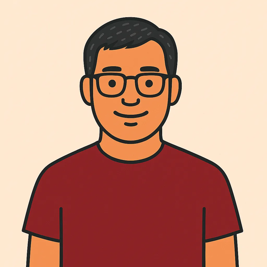 avatar of man with glasses and a red shirt